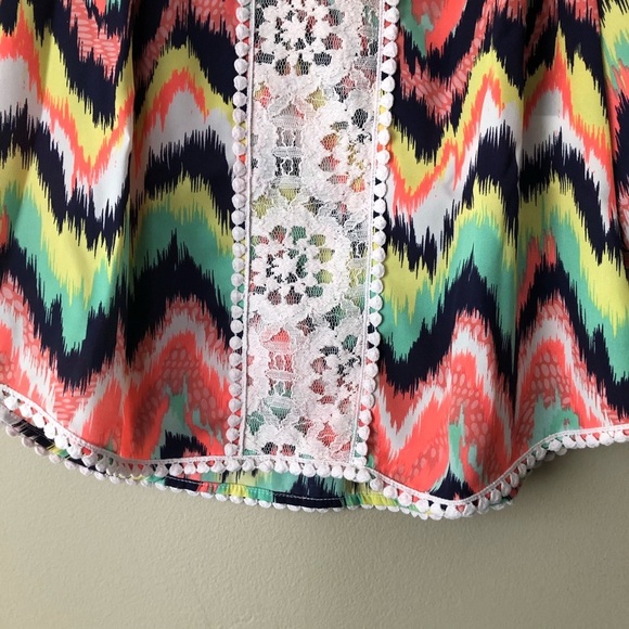 TAKARA | Multicolor Lace Boho Tunic Blouse Sz S - Picture 4 of 6